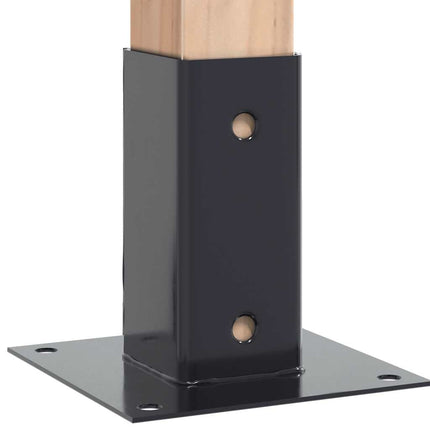 Post Bases Square 4 pcs Anthracite 2.40x2.40" Powder-coated Steel