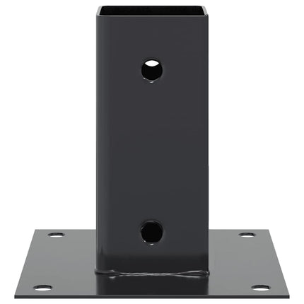 Post Bases Square 4 pcs Anthracite 2.40x2.40" Powder-coated Steel