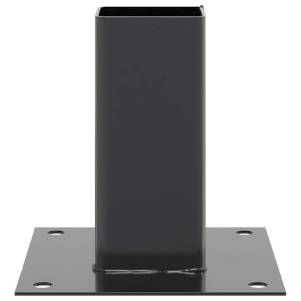 Post Bases Square 4 pcs Anthracite 2.40x2.40" Powder-coated Steel