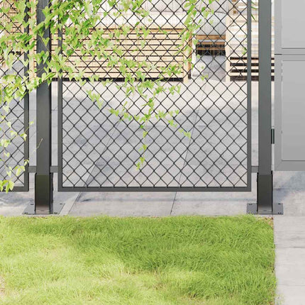 Post Bases Square 4 pcs Anthracite 2.40x2.40" Powder-coated Steel