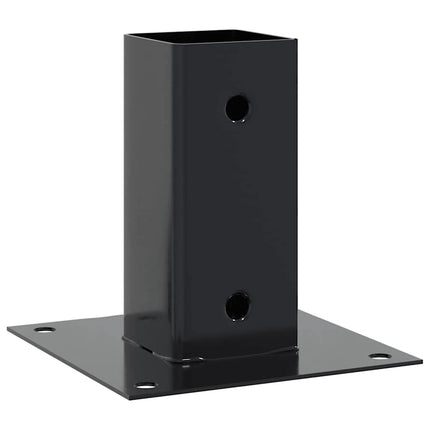 Post Bases Square 12 pcs Anthracite 2.40x2.40" Powder-coated Steel