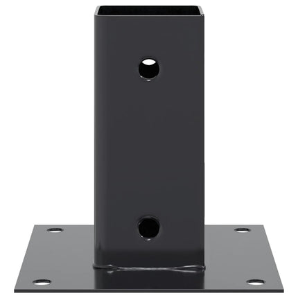 Post Bases Square 12 pcs Anthracite 2.40x2.40" Powder-coated Steel