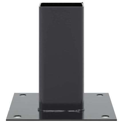 Post Bases Square 12 pcs Anthracite 2.40x2.40" Powder-coated Steel