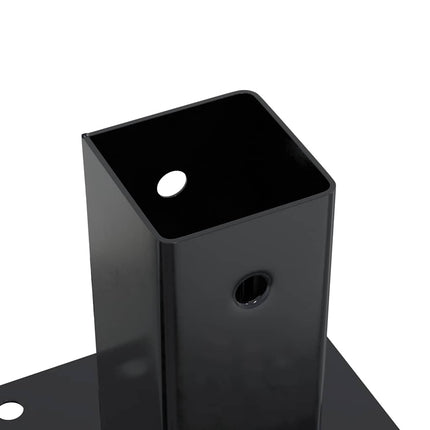 Post Bases Square 12 pcs Anthracite 2.40x2.40" Powder-coated Steel