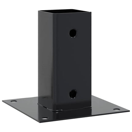 Post Bases Square 4 pcs Anthracite 2.80x2.80" Powder-coated Steel