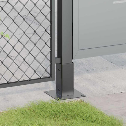 Post Bases Square 12 pcs Anthracite 2.80x2.80" Powder-coated Steel