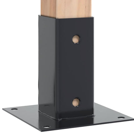 Post Bases Square 12 pcs Anthracite 2.80x2.80" Powder-coated Steel