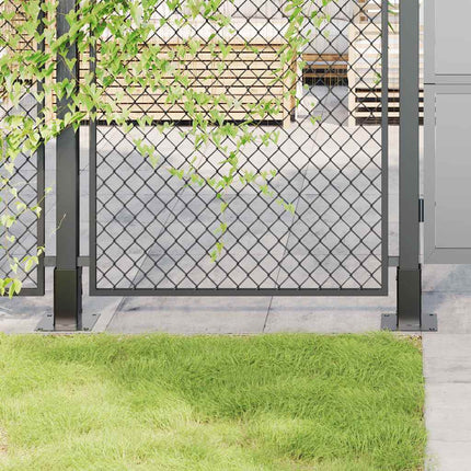 Post Bases Square 12 pcs Anthracite 2.80x2.80" Powder-coated Steel