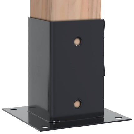 Post Bases Square 4 pcs Anthracite 3.58x3.58" Powder-coated Steel
