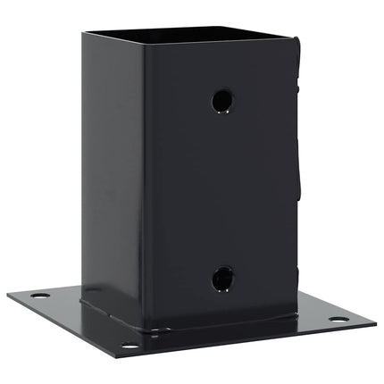 Post Bases Square 12 pcs Anthracite 3.58x3.58" Powder-coated Steel