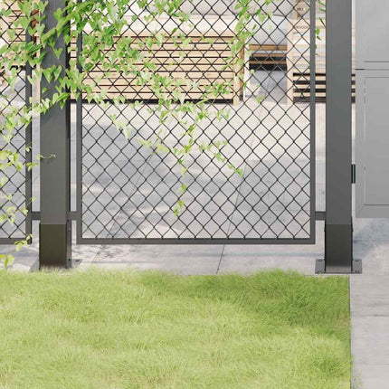 Post Bases Square 12 pcs Anthracite 3.58x3.58" Powder-coated Steel