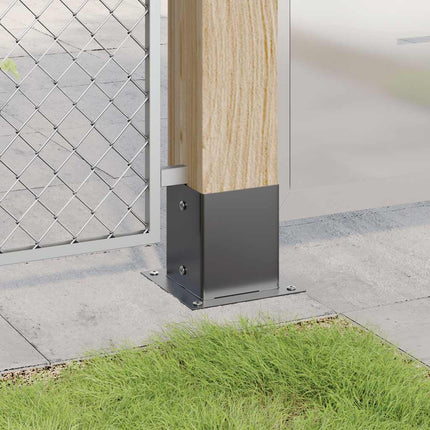 Post Bases Square 12 pcs Anthracite 3.98x3.98" Powder-coated Steel