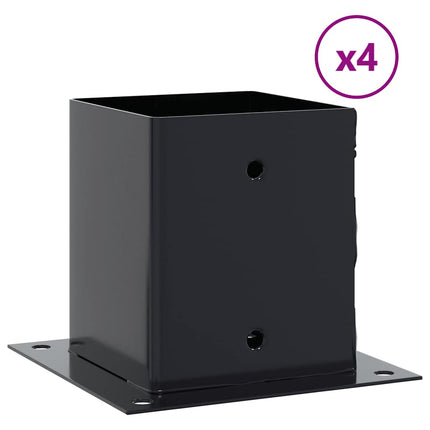 Post Bases Square 4 pcs Anthracite 4.76x4.76" Powder-coated Steel