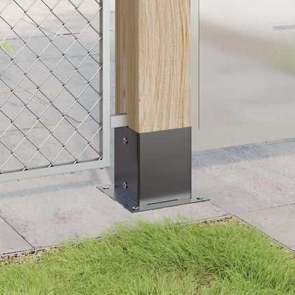 Post Bases Square 4 pcs Anthracite 4.76x4.76" Powder-coated Steel