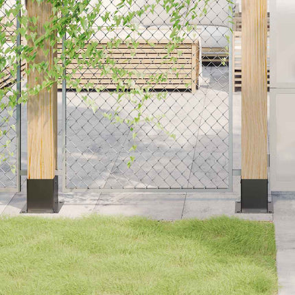 Post Bases Square 4 pcs Anthracite 4.76x4.76" Powder-coated Steel