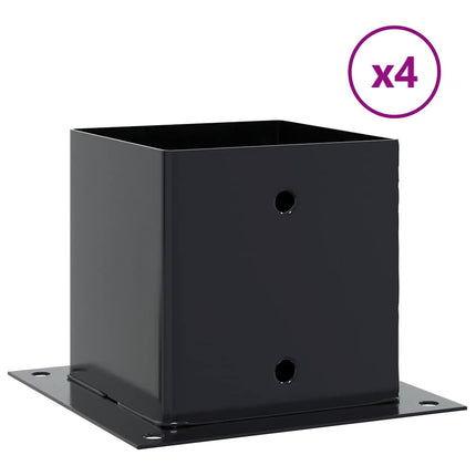 Post Bases Square 4 pcs Anthracite 5.55x5.55" Powder-coated Steel