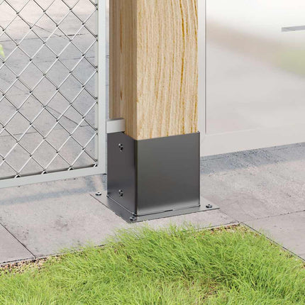 Post Bases Square 4 pcs Anthracite 5.55x5.55" Powder-coated Steel