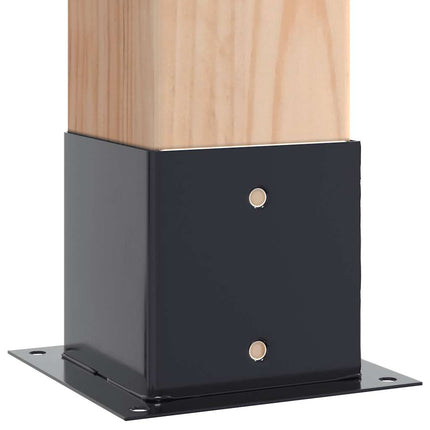 Post Bases Square 4 pcs Anthracite 5.55x5.55" Powder-coated Steel