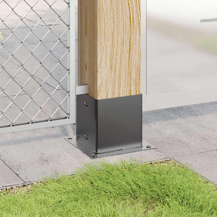 Post Bases Square 12 pcs Anthracite 5.55x5.55" Powder-coated Steel