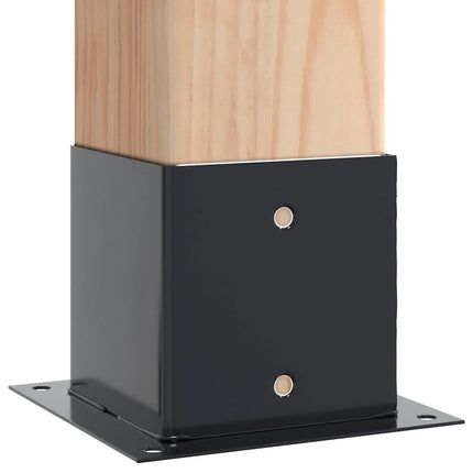Post Bases Square 12 pcs Anthracite 5.55x5.55" Powder-coated Steel