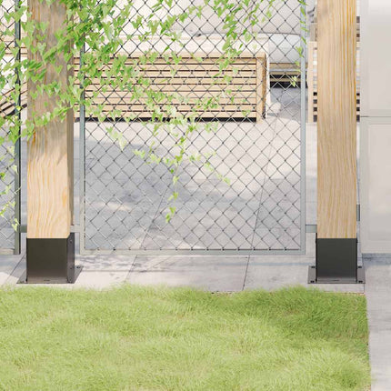Post Bases Square 12 pcs Anthracite 5.55x5.55" Powder-coated Steel