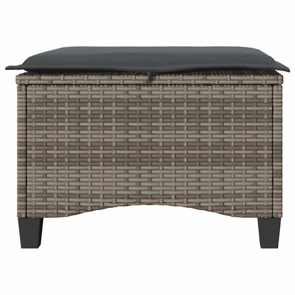 Patio Stools with Cushions 2 pcs Gray 21.7"x21.7"x14.2" Poly Rattan