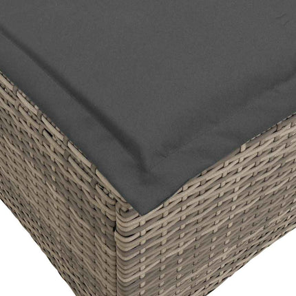Patio Stools with Cushions 2 pcs Gray 21.7"x21.7"x14.2" Poly Rattan