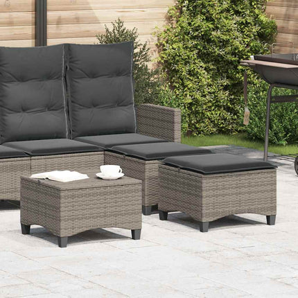 Patio Stools with Cushions 2 pcs Gray 21.7"x21.7"x14.2" Poly Rattan