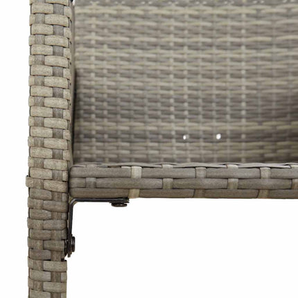 3 Piece Patio Bar Set without Cushions Gray Poly Rattan Acacia