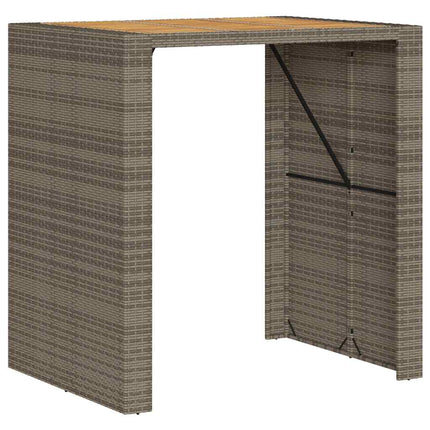5 Piece Patio Bar Set without Cushions Gray Poly Rattan Acacia