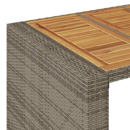 5 Piece Patio Bar Set without Cushions Gray Poly Rattan Acacia