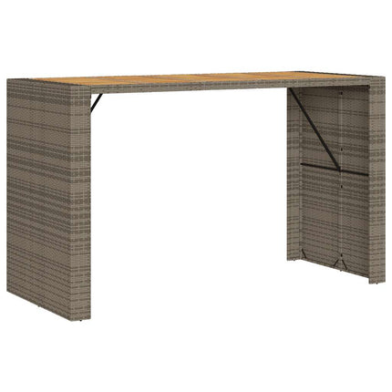 5 Piece Patio Bar Set without Cushions Gray Poly Rattan Acacia