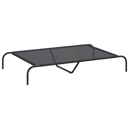 Elevated Dog Bed Black 51.2"x31.5"x7.9" Textilene and Steel