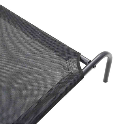 Elevated Dog Bed Black 51.2"x31.5"x7.9" Textilene and Steel