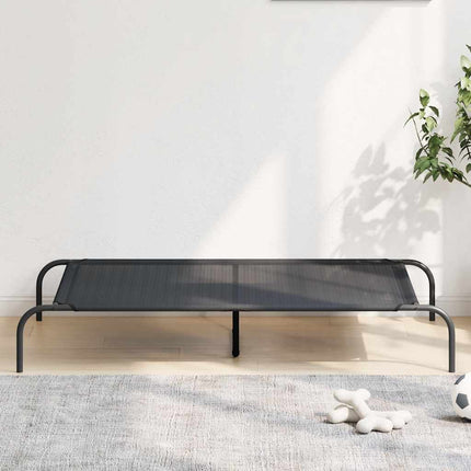 Elevated Dog Bed Black 51.2"x31.5"x7.9" Textilene and Steel