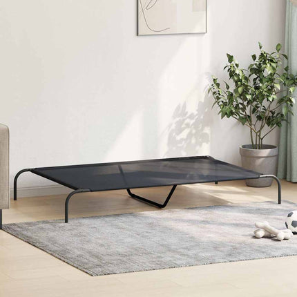 Elevated Dog Bed Black 59.1"x35.4"x7.9" Textilene and Steel