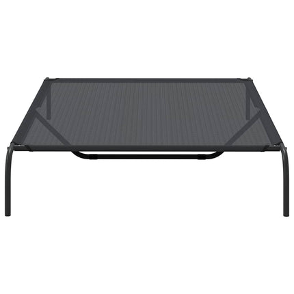 Elevated Dog Bed Black 59.1"x35.4"x7.9" Textilene and Steel