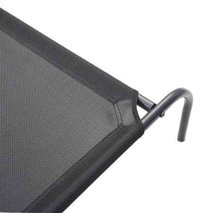 Elevated Dog Bed Black 59.1"x35.4"x7.9" Textilene and Steel
