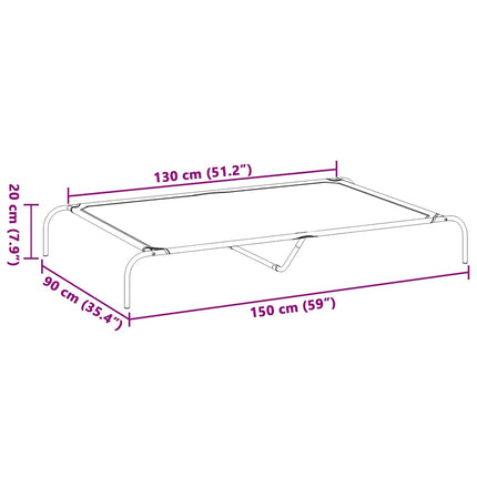 Elevated Dog Bed Black 59.1"x35.4"x7.9" Textilene and Steel