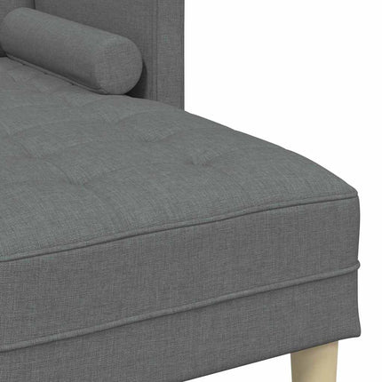 Sofa Set with Cushion Dark Grey Polyester