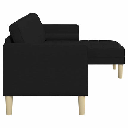 Sofa Set with Cushion Black Polyester