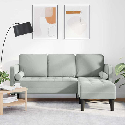 Sofa Set with Cushion Light Grey Polyester