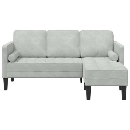 Sofa Set with Cushion Light Grey Polyester