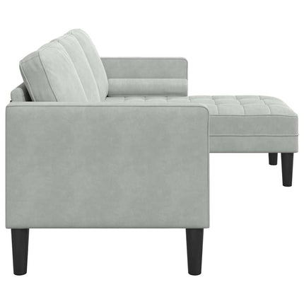 Sofa Set with Cushion Light Grey Polyester