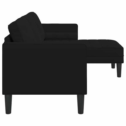 Sofa Set with Cushion Black Polyester