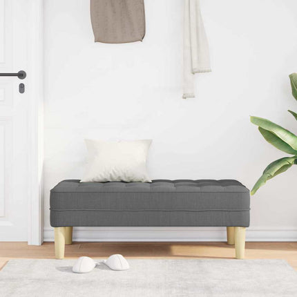 Bench with Cushion Dark Grey 44.49 x 22.44 x 15.35 in Fabric