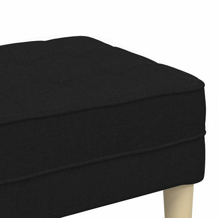 Bench with Cushion Black 44.49 x 22.44 x 15.35 in Fabric