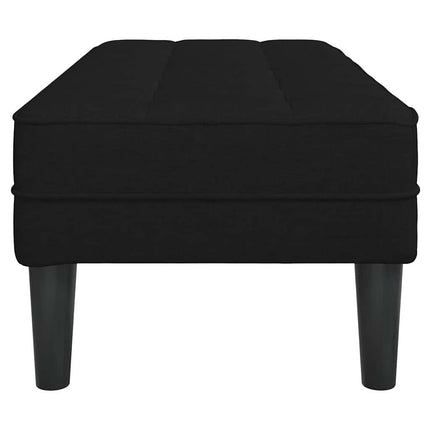 Bench with Cushion Black 44.49 x 22.44 x 15.35 in Fabric