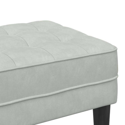 Bench with Cushion Light Grey 44.49 x 22.44 x 15.35 in Velvet