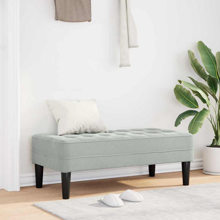 Bench with Cushion Light Grey 44.49 x 22.44 x 15.35 in Velvet